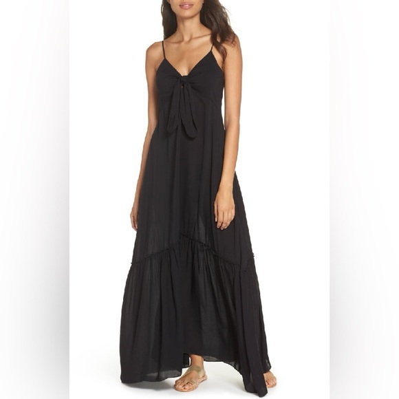 Elan Dresses & Skirts - Elan Black Maxi Dress with tie, Size Small, $78